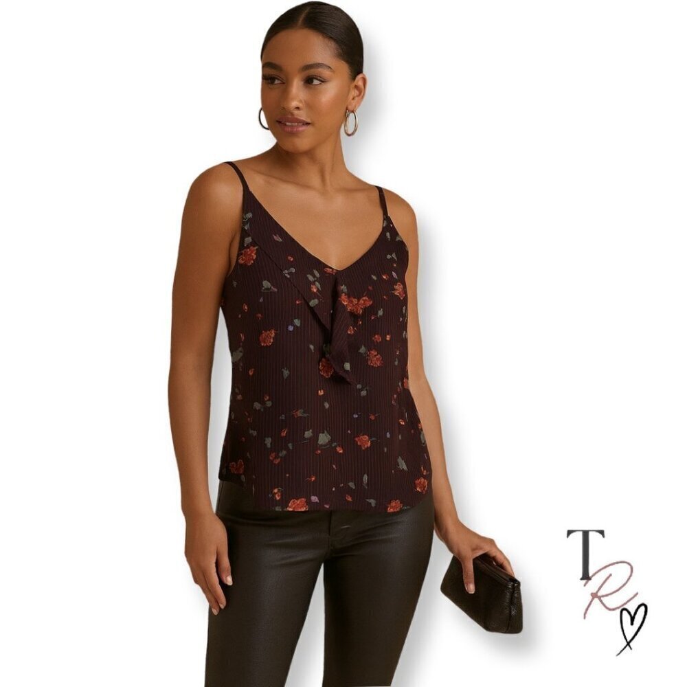 CAbi Belong Pinstripe & Floral Cami Camisole Tank Top Size XS